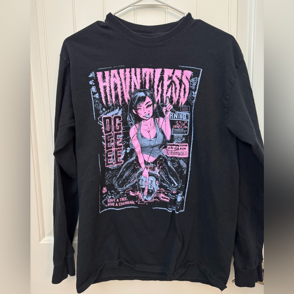 Hauntless Beware of kickback long sleeve T-shirt men’s medium
